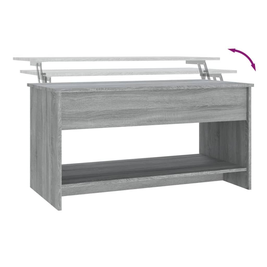 vidaXL Τραπεζάκι Σαλονιού Γκρι Sonoma102x50x52,5 εκ.Επεξεργασμένο Ξύλο