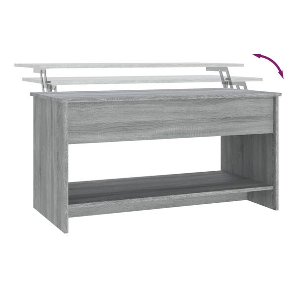 vidaXL Τραπεζάκι Σαλονιού Γκρι Sonoma102x50x52,5 εκ.Επεξεργασμένο Ξύλο