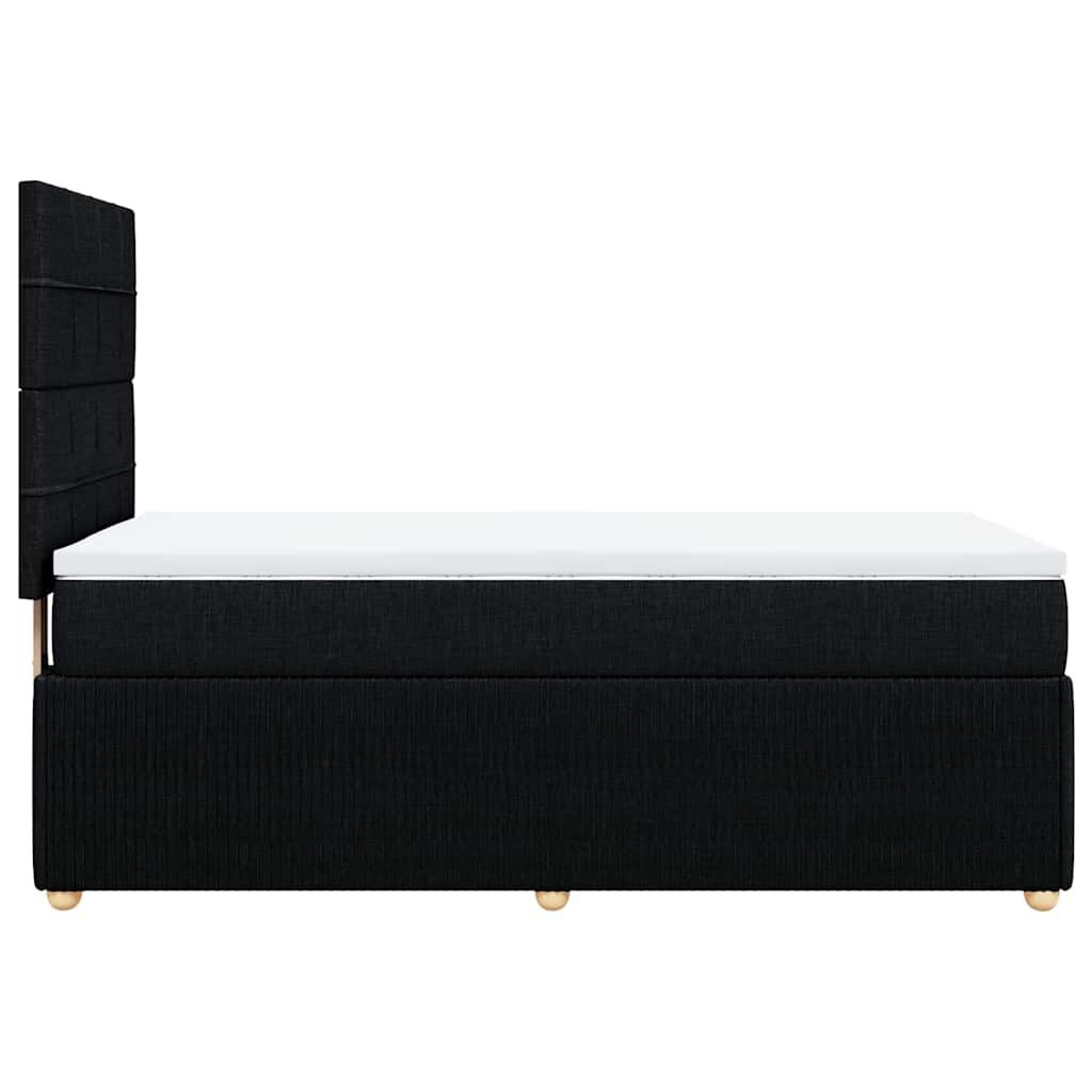 vidaXL Κρεβάτι Boxspring με Στρώμα Μαύρο 90x200 εκ. Υφασμάτινο
