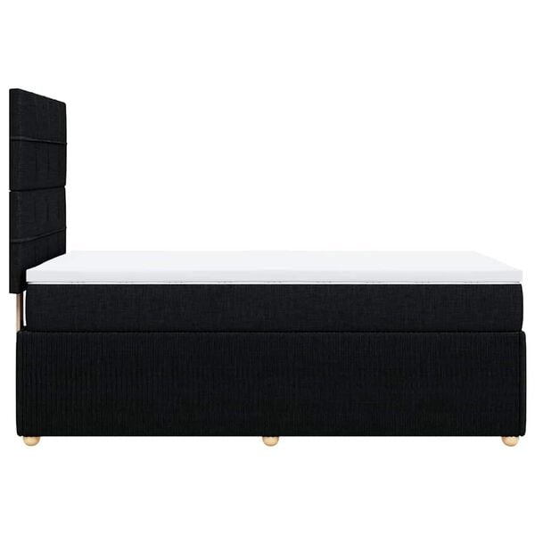 vidaXL Κρεβάτι Boxspring με Στρώμα Μαύρο 90x200 εκ. Υφασμάτινο