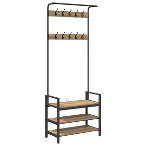 vidaXL Κρεμάστρα Άλλο artisan δρυς 75 x 34 x 184 εκ Επεξεργασμένο ξύλο