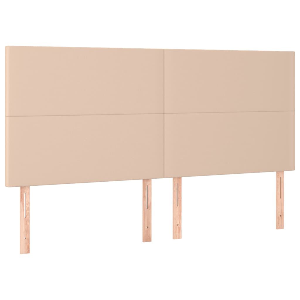 vidaXL Κρεβάτι Boxspring με Στρώμα Καπουτσίνο 200x200εκ.από Συνθ.Δέρμα