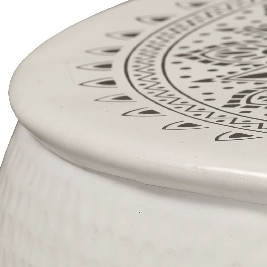 vidaXL Τραπεζάκι Σαλονιού Hammered Λευκό 70 x 30 εκ. από Αλουμίνιο
