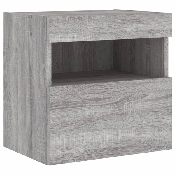 vidaXL Έπιπλο Τοίχου Τηλεόρασης με LED Γκρι Sonoma 40x30x40 εκ.