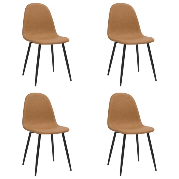 vidaXL Καρέκλες Τραπεζαρίας 4 τεμ. Αν. Καφέ 45x53,5x83 εκ. Συνθ. Δέρμα