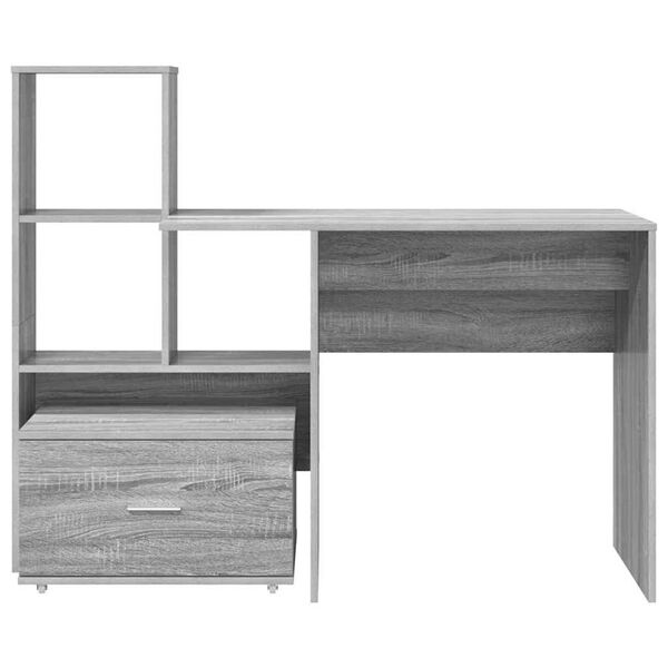 vidaXL Γραφείο Γκρι sonoma 131.5 x 50 x 106.5 εκ. Επεξεργασμένο ξύλο