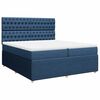 vidaXL Κρεβάτι Boxspring με Στρώμα Μπλε 200x200 εκ. Υφασμάτινο