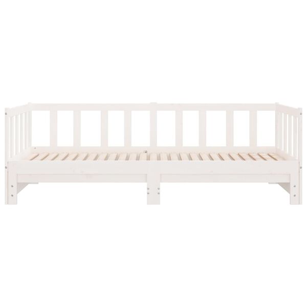 vidaXL Καναπές Κρεβάτι Συρόμενος Λευκός 2x(90x190) εκ. από Μασίφ Πεύκο