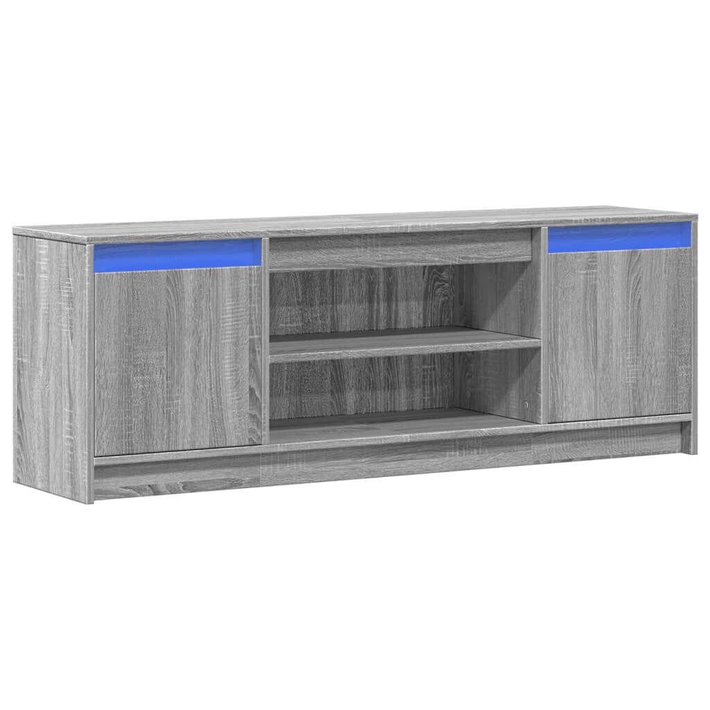vidaXL Έπιπλο Τηλεόρασης με LED Γκρι Sonoma 139,5x34x50 εκ. Επεξ. Ξύλο