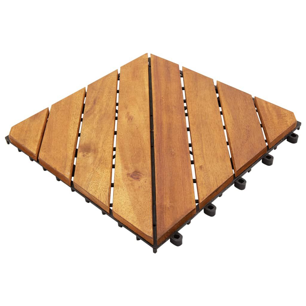 vidaXL Πλακάκια Deck 30 τεμ. Καφέ 30 x 30 εκ. από Μασίφ Ξύλο Ακακίας