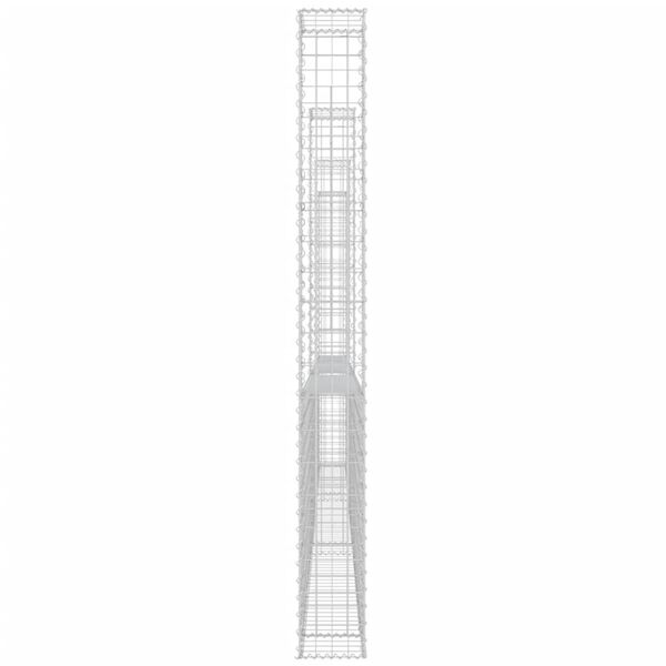 vidaXL Συρματοκιβώτιο σε U Σχήμα με 4 Στύλους 380x20x200 εκ. Σιδερένιο