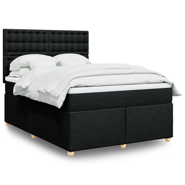vidaXL &Kappa;&rho;&epsilon;&beta;ά&tau;&iota; Boxspring &mu;&epsilon; &Sigma;&tau;&rho;ώ&mu;&alpha; &Mu;&alpha;ύ&rho;&omicron; 140x190 &epsilon;&kappa;. &Upsilon;&phi;&alpha;&sigma;&mu;ά&tau;&iota;&nu;&omicron;