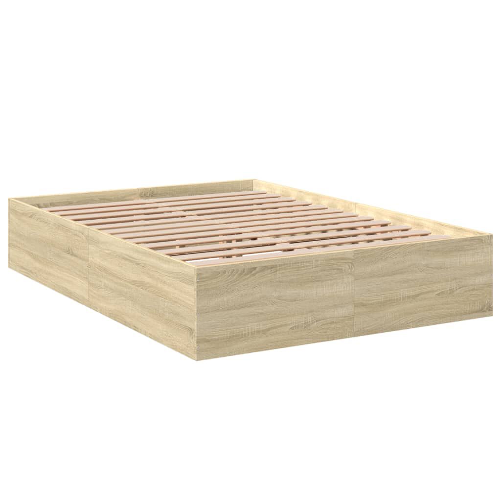 vidaXL Πλαίσιο Κρεβατιού Sonoma Δρυς 140x200 εκ. Επεξεργασμένο Ξύλο