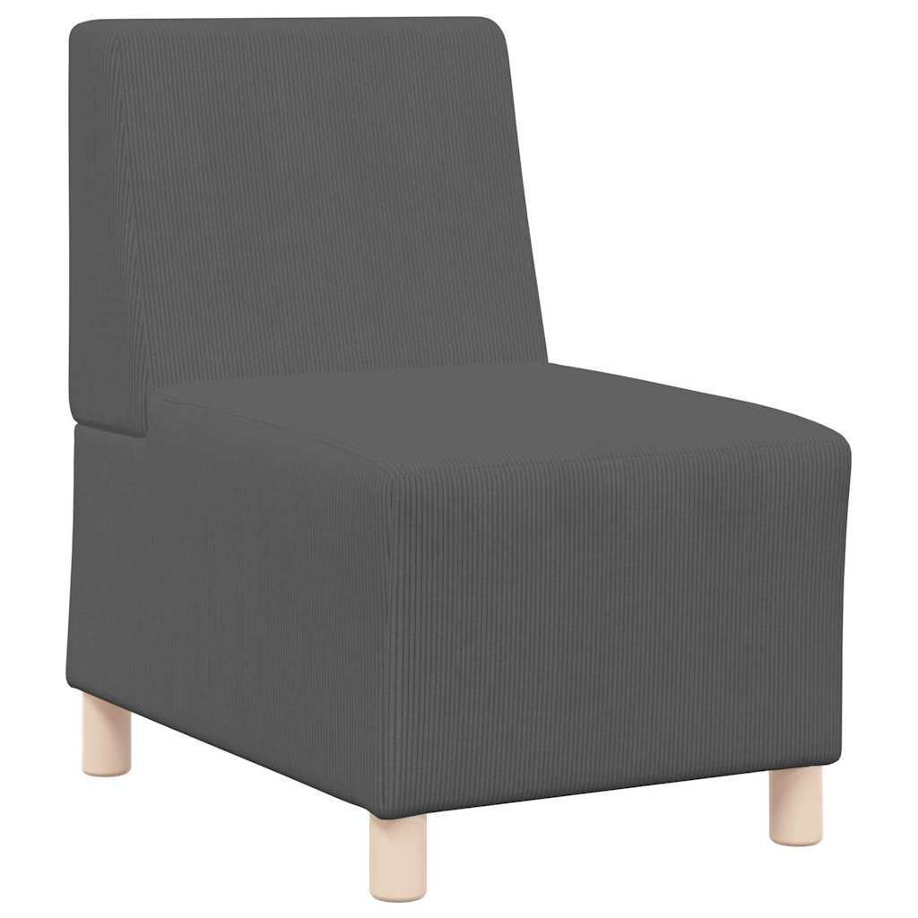 vidaXL Μοναδικός Καναπές χωρίς Χερούλια 2 pcs Σκούρο γκρι