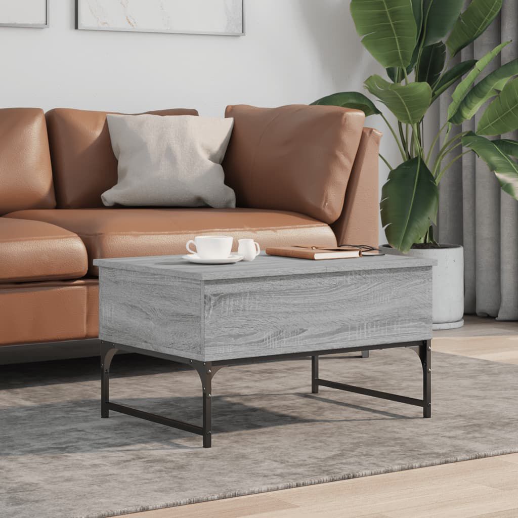 vidaXL Τραπεζάκι Σαλονιού Γκρι Sonoma 70x50x40 εκ. Επεξ. Ξύλο/Μέταλλο