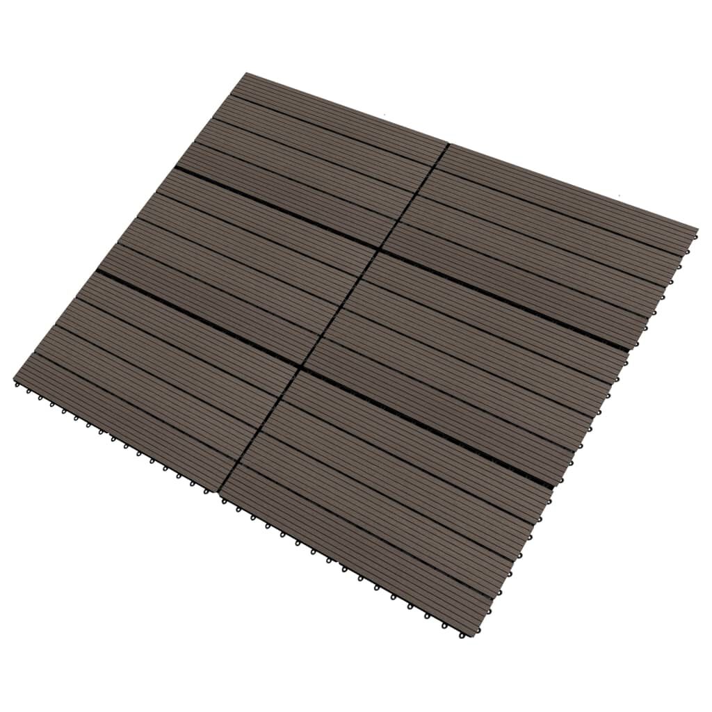 vidaXL Πλακάκια Deck 6 τεμ. Σκούρο Καφέ 60 x 30 εκ. 1,08 μ² από WPC