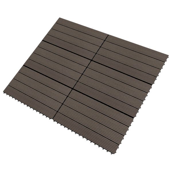 vidaXL Πλακάκια Deck 6 τεμ. Σκούρο Καφέ 60 x 30 εκ. 1,08 μ² από WPC