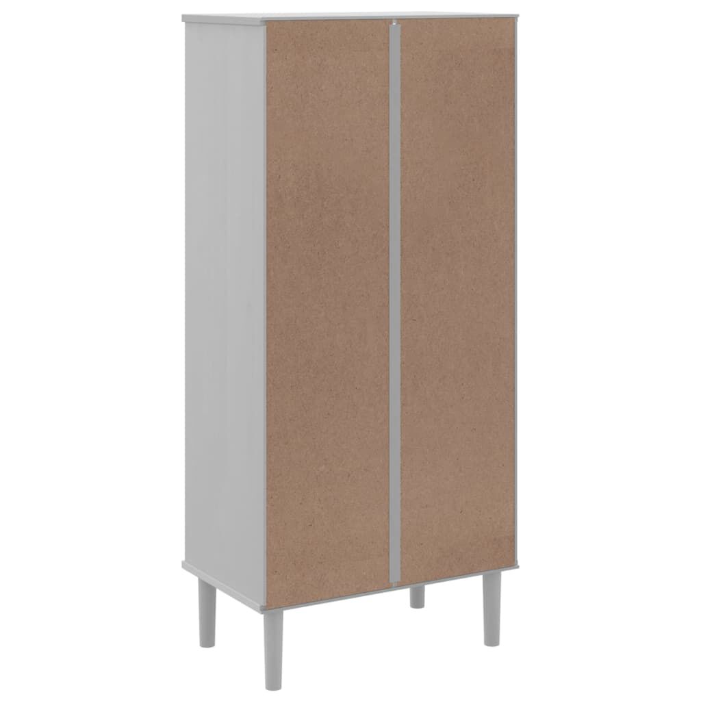 vidaXL Βιβλιοθήκη SENJA Λευκό / Ρατάν 60x35x130 εκ. Μασίφ Ξύλο Πεύκου