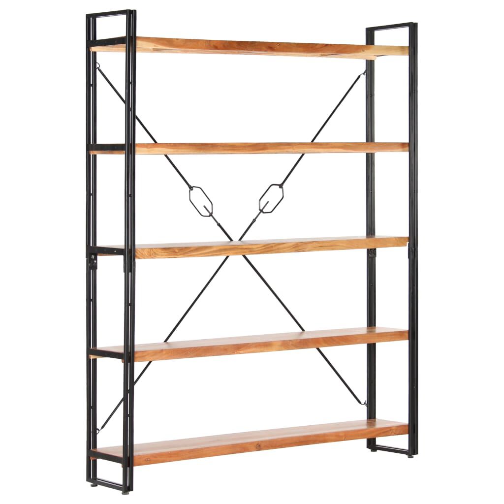 vidaXL Βιβλιοθήκη με 5 Επίπεδα 140 x 30 x 180 εκ. Μασίφ Ξύλο Ακακίας