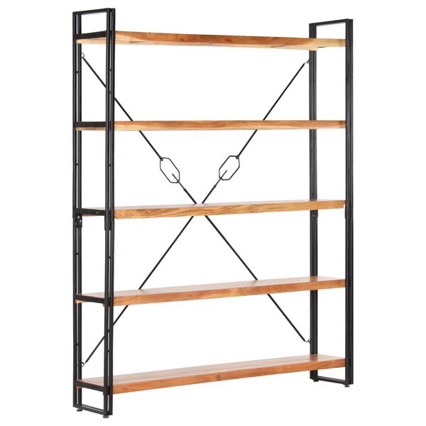 vidaXL Βιβλιοθήκη με 5 Επίπεδα 140 x 30 x 180 εκ. Μασίφ Ξύλο Ακακίας