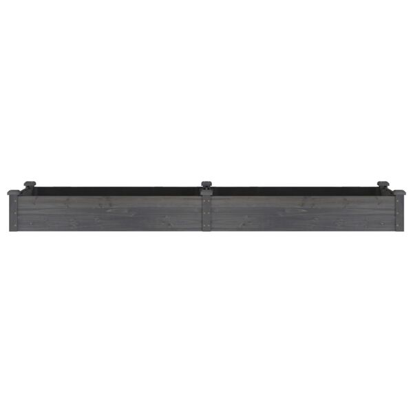 vidaXL Ζαρντινιέρα Υπερυψ. με Επένδυση Γκρι 240x60x25 εκ. Μασίφ Ελάτη