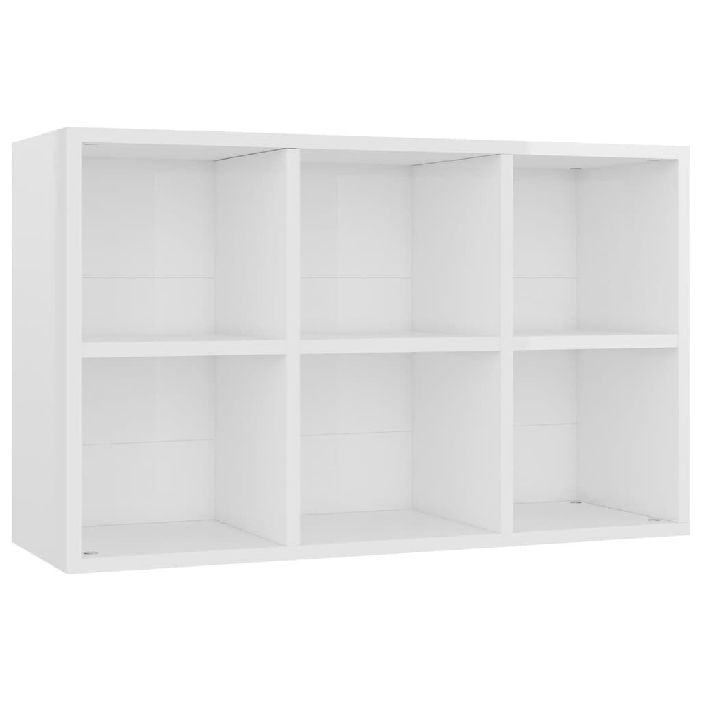 vidaXL Ραφιέρα/Βιβλιοθήκη Γυαλιστερό Λευκό 66x30x98 εκ. Επεξ. Ξύλο