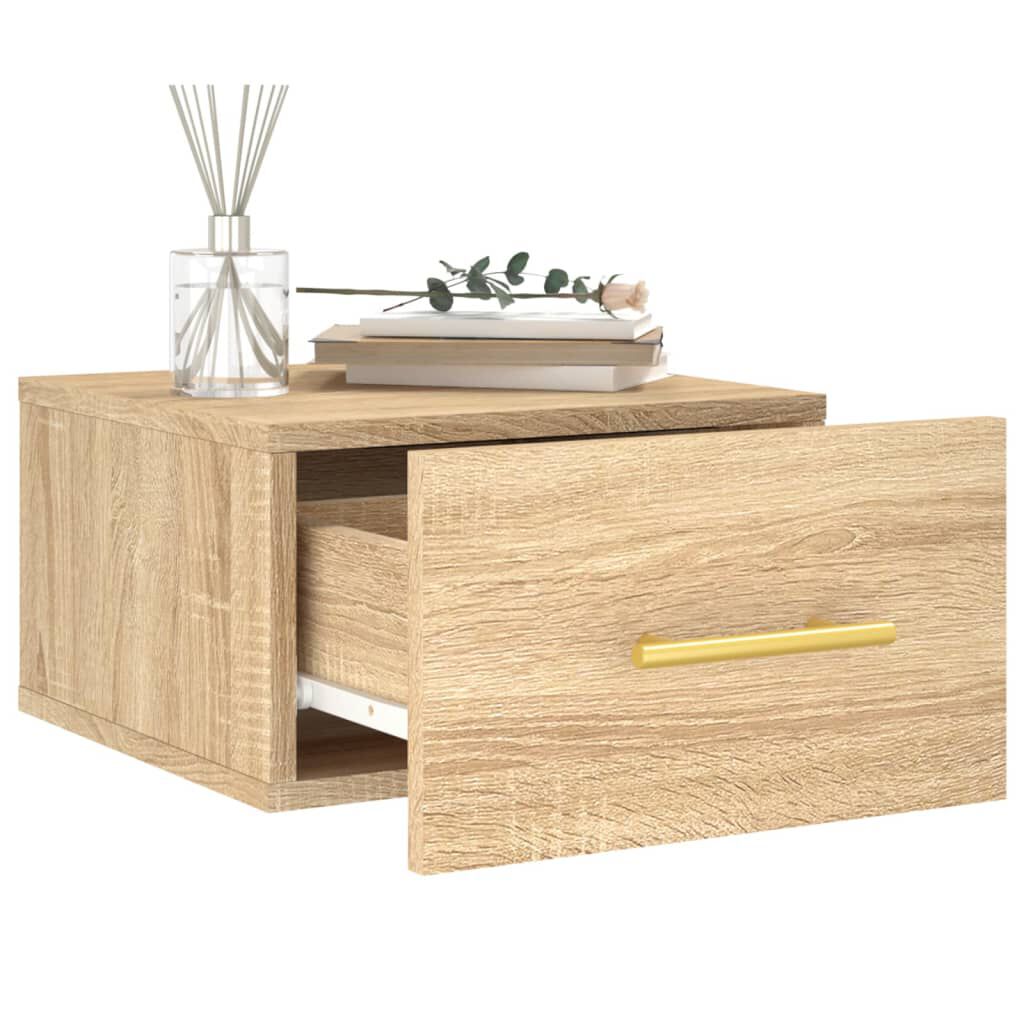 vidaXL Κομοδίνα Επιτοίχια 2 τεμ. Sonoma Δρυς 35 x 35 x 20 εκ.