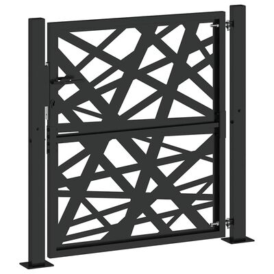 vidaXL Πύλη κήπου Μαύρη 105x106 cm Ατσάλινη ελαφριά σχεδίαση