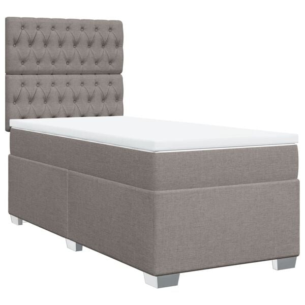 vidaXL &Kappa;&rho;&epsilon;&beta;ά&tau;&iota; Boxspring &mu;&epsilon; &Sigma;&tau;&rho;ώ&mu;&alpha; Taupe 90x190 &epsilon;&kappa;.&Upsilon;&phi;&alpha;&sigma;&mu;ά&tau;&iota;&nu;&omicron;