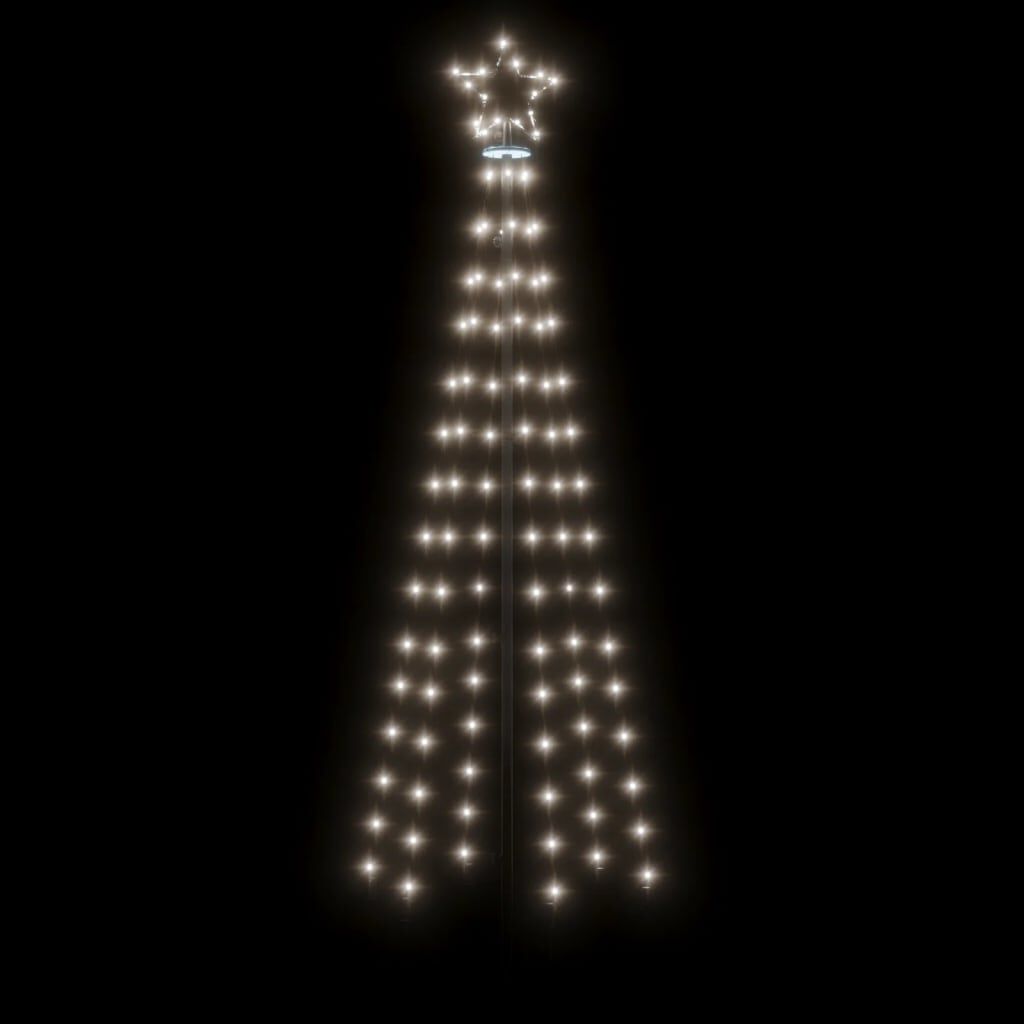 vidaXL Χριστουγεννιάτικο Δέντρο με Ακίδα 108 LED Ψυχρό Λευκό 180 εκ.