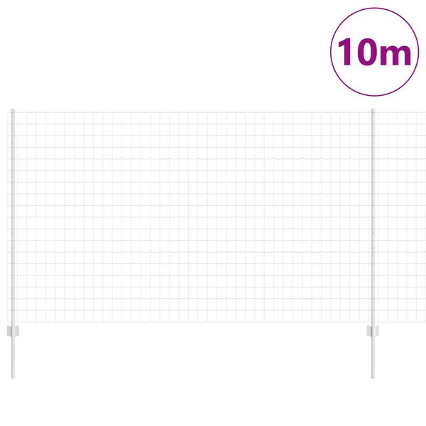 vidaXL Ευρωπαϊκό Φράχτη με 10 Στήλες Ασημί 1,4x10 μ Ατσάλι