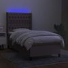 vidaXL &Kappa;&rho;&epsilon;&beta;ά&tau;&iota; Boxspring &mu;&epsilon; &Sigma;&tau;&rho;ώ&mu;&alpha; & LED Taupe 80x200 &epsilon;&kappa;. &Upsilon;&phi;&alpha;&sigma;&mu;ά&tau;&iota;&nu;&omicron;