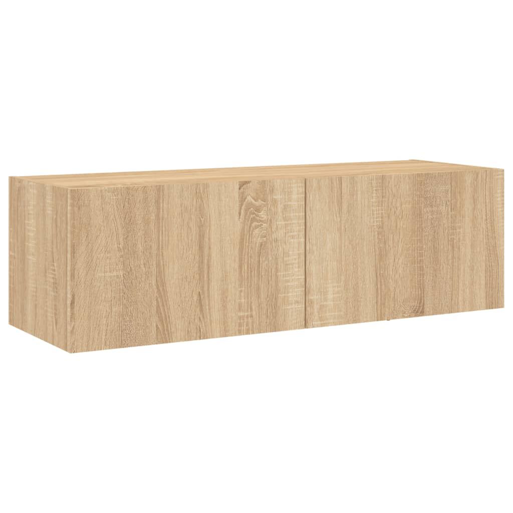 vidaXL Έπιπλο Τοίχου Τηλεόρασης με LED Sonoma Δρυς 100x35x31 εκ.