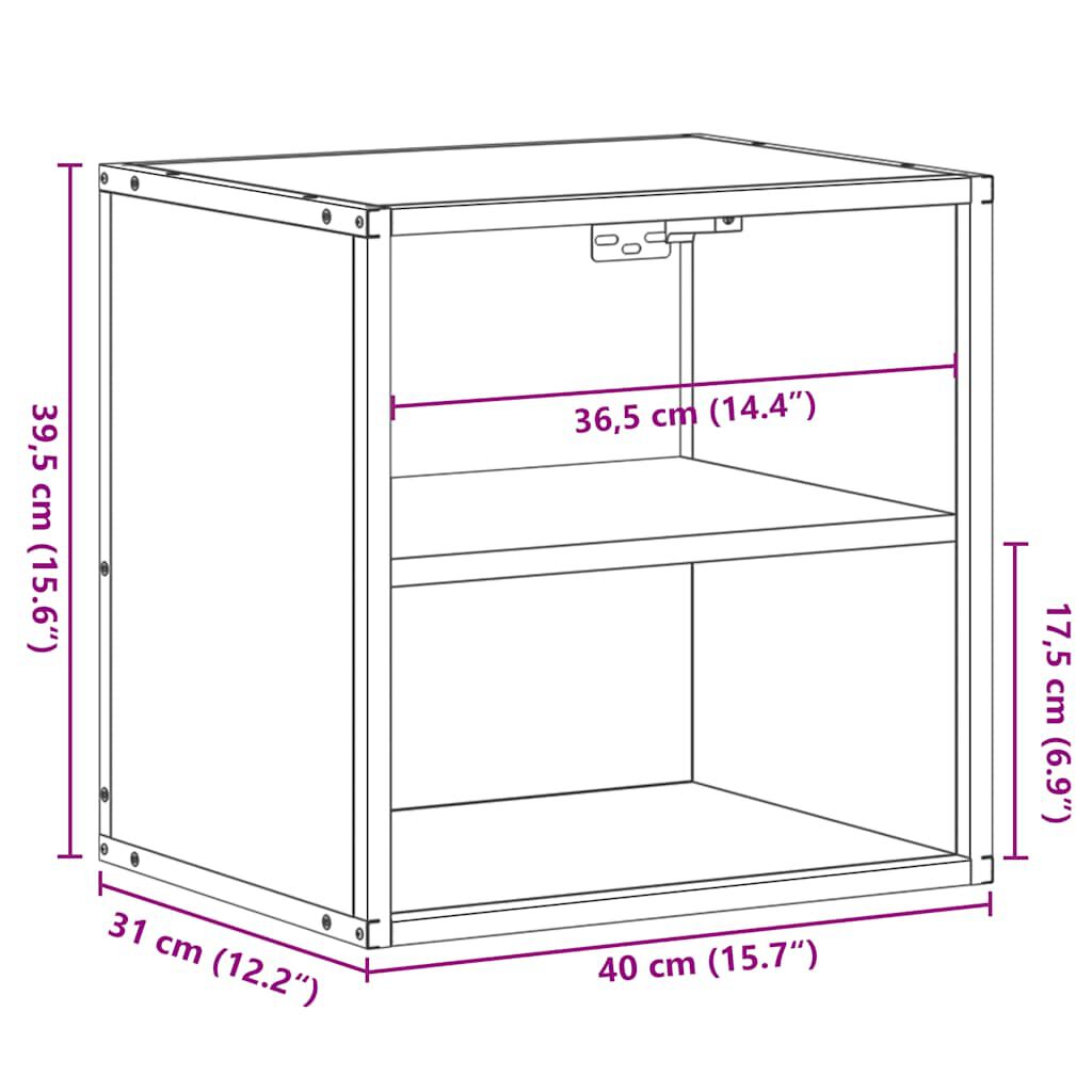 vidaXL Επίτοιχα κομοδίνα 2 τεμάχια καφέ δρυς 40x31x39,5 cm