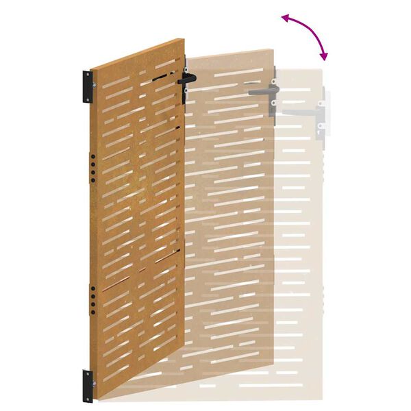 vidaXL Πύλη Κήπου με Τετράγωνο Σχέδιο 85 x 125 εκ. από Ατσάλι Corten