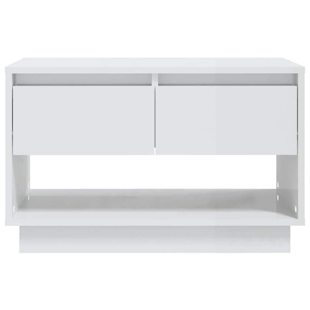 vidaXL Έπιπλο Τηλεόρασης Γυαλ. Λευκό 70x41x44 εκ. Επεξεργασμένο Ξύλο