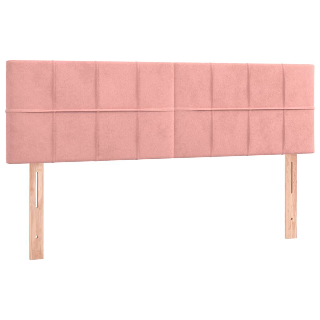 vidaXL Κρεβάτι Boxspring με Στρώμα Ροζ 140x200 εκ. Βελούδινο