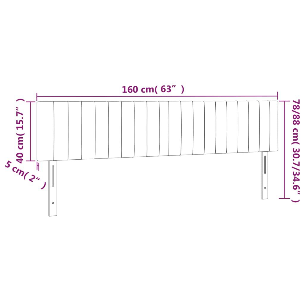 vidaXL Κεφαλάρια Κρεβατιού 2 τεμ. Taupe 80 x 5 x 78/88 εκ. Υφασμάτινο