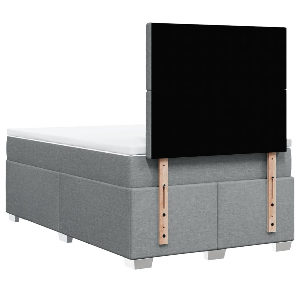 vidaXL Κρεβάτι Boxspring με Στρώμα Ανοιχτό Γκρι 120x200 εκ. Υφασμάτινο