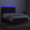 vidaXL &Kappa;&rho;&epsilon;&beta;ά&tau;&iota; Boxspring &mu;&epsilon; &Sigma;&tau;&rho;ώ&mu;&alpha; & LED &Mu;&alpha;ύ&rho;&omicron; 140x200 &epsilon;&kappa;. &Upsilon;&phi;&alpha;&sigma;&mu;ά&tau;&iota;&nu;&omicron;