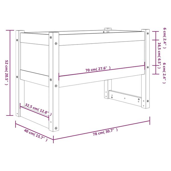 vidaXL Ζαρντινιέρα Καφέ Μελί 78x40x52 εκ. από Μασίφ Ξύλο Πεύκου