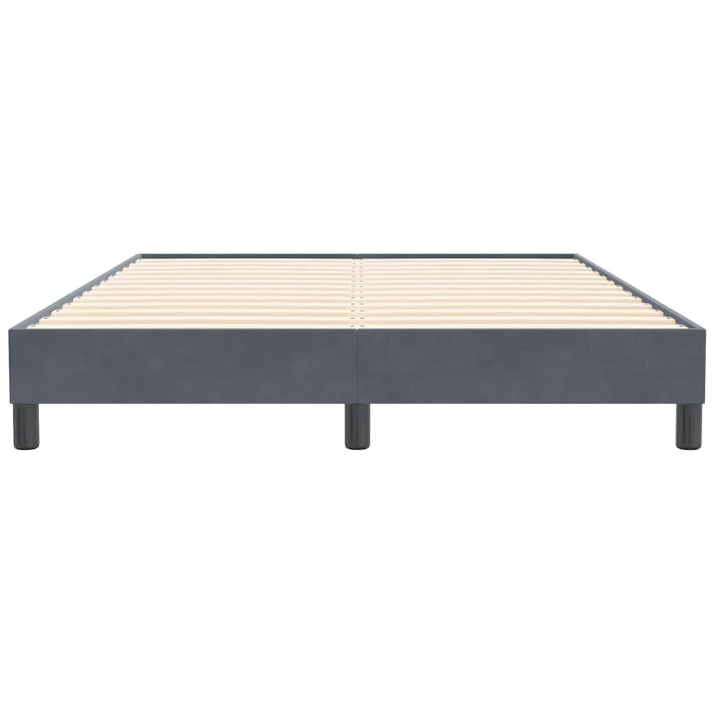 vidaXL Box Spring Κρεβάτι χωρίς στρώμα Σκούρο γκρι Βελούδινο