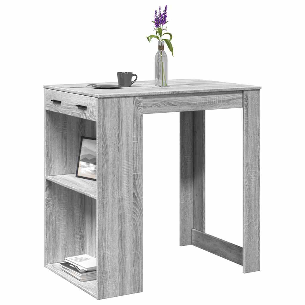 vidaXL Τραπέζι Μπαρ Γκρι Sonoma 102x70x103,5 εκ. Επεξεργ. Ξύλο