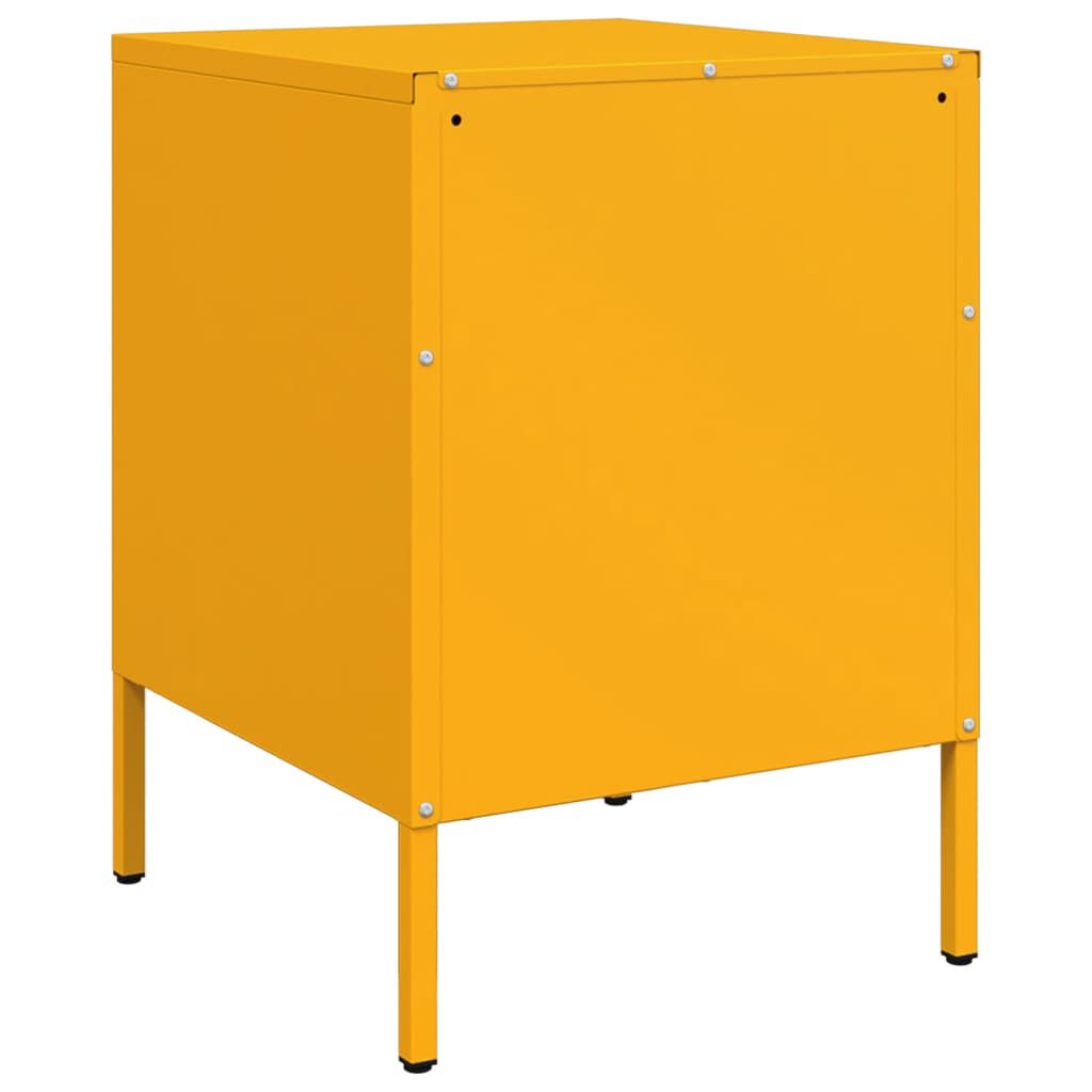 vidaXL Κομοδίνα 2 τεμ. Μουσταρδί 36x39x50,5 εκ. από Χάλυβα