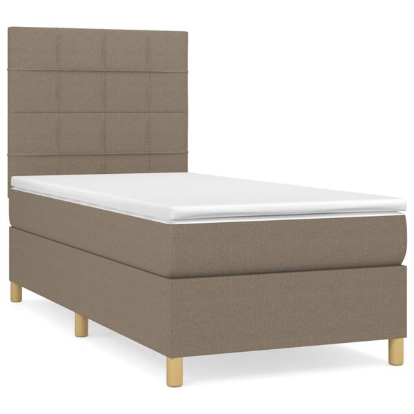 vidaXL &Kappa;&rho;&epsilon;&beta;ά&tau;&iota; Boxspring &mu;&epsilon; &Sigma;&tau;&rho;ώ&mu;&alpha; Taupe 100 x 200 &epsilon;&kappa;. &Upsilon;&phi;&alpha;&sigma;&mu;ά&tau;&iota;&nu;&omicron;