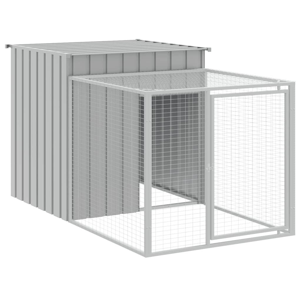 vidaXL Κλουβί για Κότες με Αυλή Αν. Γκρι 110x201x110εκ Γαλβαν. Χάλυβας