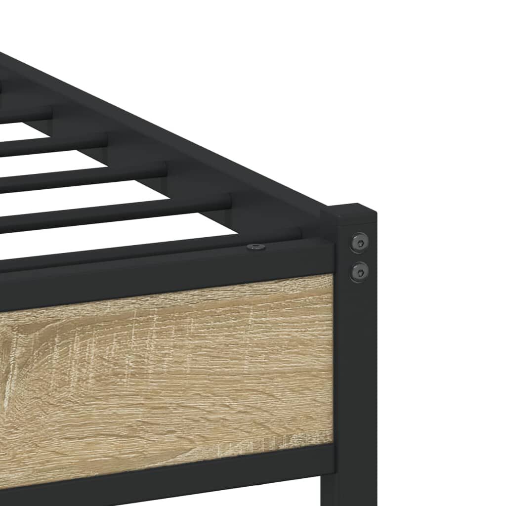 vidaXL Σκελετός Κρεβ. Χωρίς Στρώμα Sonoma Δρυς 75x190 εκ. Μεταλλικό