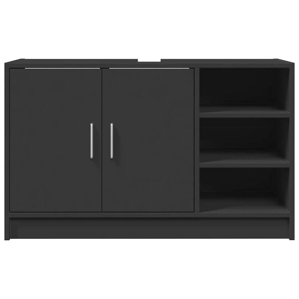 vidaXL Ντουλάπι Νιπτήρα Μαύρο 90x29x55 εκ. από Επεξεργασμένο Ξύλο