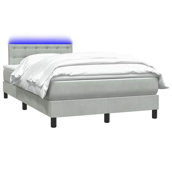 vidaXL &Kappa;&rho;&epsilon;&beta;ά&tau;&iota; Boxspring &mu;&epsilon; &Sigma;&tau;&rho;ώ&mu;&alpha; & LED &Alpha;&nu;&omicron;&iota;&chi;&tau;ό &Gamma;&kappa;&rho;&iota; 120x220 &epsilon;&kappa;. &Beta;&epsilon;&lambda;&omicron;ύ&delta;&iota;&nu;&omicron;