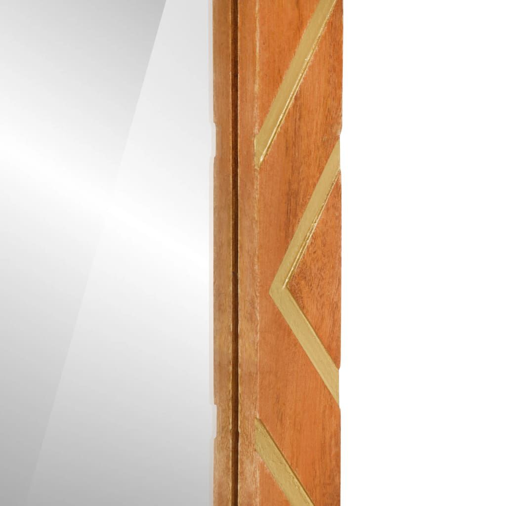 vidaXL Καθρέφτης Μπάνιου Καφέ 50x70x3 εκ. από Μασίφ Ξύλο Μάνγκο/Γυαλί